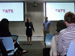 Una Carmody, Director Arts Audiences & Jesse Ringham, Digital Communications Manager at Tate speak at the Google @ the Arts event 